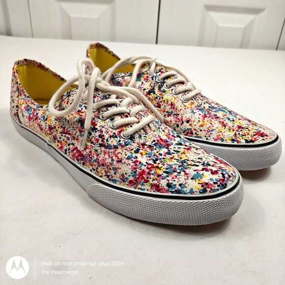 Women's Mossimo Shoes Size 9 Low Top Lace Up Sneakers Speckled Multi Colors - Picture 3 of 13